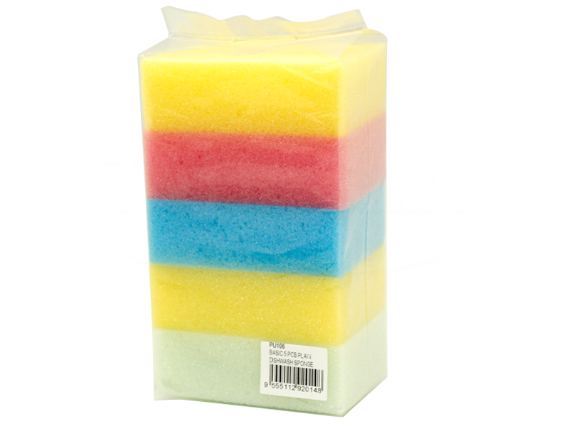 Basic 5 Pcs Plain Dishwash Sponge